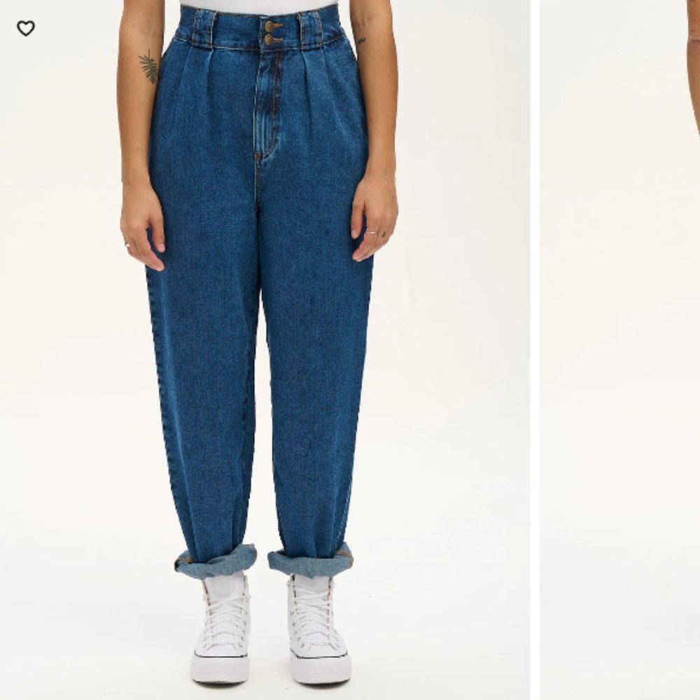 NWT Lucy & Yak Addison Tapered Jeans: ORGANIC DENIM - Mid Wash Blue